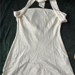 Elegant Cream Halter Dress